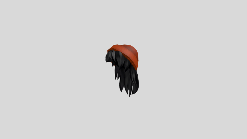 Orange Beanie with Black Hair item Roblox gratis dari katalog resmi Roblox